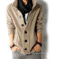 Alta Qualidade Inverno Thick Stand Collar Ment da camisola / Knitting Coat